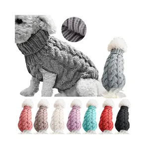 Warm Dog Cat Sweater Clothing Winter Turtleneck Knitted Pet Cat Puppy Clothes Costume For Small Dogs Cats Chihuahua Outfit Vest