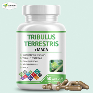 Cápsulas de Extracto de <span class=keywords><strong>Tribulus</strong></span> <span class=keywords><strong>Terrestris</strong></span> 98% Veganas con Maca para Hombres, Refuerzo Inmunológico, 60 Cápsulas - Product Image 1