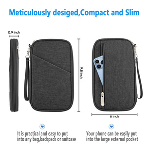 Porta Pasaportes Impermeable Premium con Bloqueo RFID, Organizador de Boletos de Viaje, Material de Poliéster, Estilo Minimalista, para Todas las Temporadas - Product Image 4
