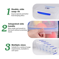 Ensemble de contenants de stockage alimentaire en plastique sans BPA avec couvercles hermétiques, plusieurs tailles pour l'organisation de la cuisine et du garde-manger à la maison