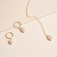Collar con Colgante de Perla Minimalista, Sin Níquel, Hipoalergénico, Juego de Perlas de Agua Dulce, Joyería de Estilo Delicado para Uso Diario