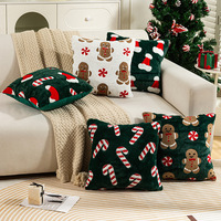 Housse de coussin ChamXue en peluche de Noël, motif sucette brodé, décoration américaine pour canapé
