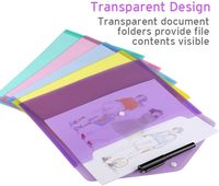 Enveloppe en plastique avec fermeture à pression, dossier en plastique transparent format A4, enveloppes en polyéthylène avec poche pour étiquette pour la maison, le travail et le bureau