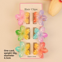 Vente en gros 6 pièces/ensemble pas cher cheveux griffe ensemble 4CM/4.5CM oeuf fleur pince à cheveux nacré dégradé pinces à cheveux femmes mode chapeaux