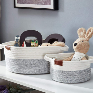 <span class=keywords><strong>Panier</strong></span> à linge décoratif <span class=keywords><strong>xxl</strong></span> de très grande taille, pour le rangement des jouets de bébé et du <span class=keywords><strong>chien</strong></span>, corbeille en corde de coton tissée avec poignée, nouveauté - Product Image 5