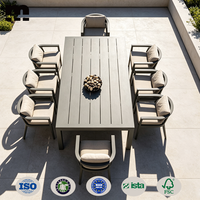 Wasserfestes Aluminium-Gartenmöbel-Set für den Außenbereich, Esstisch und Stühle für Hof, Villa, Hotel, Terrasse, Metall-Esszimmermöbel