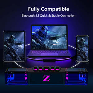 Altavoz Inalámbrico para Juegos de PC, Altavoz de Escritorio con Bajos para Computadora, Barra de Sonido RGB para Juegos de Teléfono Móvil con Bluetooth - Product Image 3