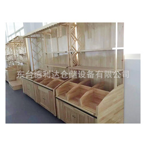 Delida Wooden Supermarket Shelves DLD-M002 Single Sided Heavy Duty For Vegetables Fruits Grains Storage Display - Product Image 1