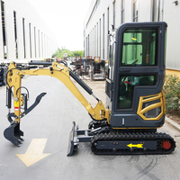 Mini-excavatrice de 1,8 tonne de haute qualité avec moteur Euro 5, chenilles en caoutchouc, petite pelle pour aménagement paysager, rénovation de cour de ferme, micro-excavatrice