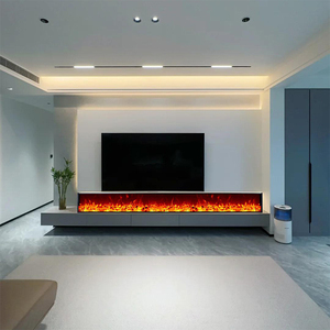 Chimenea Eléctrica Ultrafina de Montaje Oculto con Panel Frontal Plano, Efecto de Fuego Simulado, de Alta Gama, para Decoración y Calefacción de Pared en Penthouse - Product Image 1