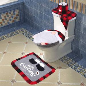 Santa Claus Toilet Seat Cover Rug Christmas Home Decoration Bathroom Mat <b>Xmas</b> Decorative Gifts for the Perfect Bathroom Lid Case - Product Image 2