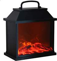 Lampe LED pour cheminée, lanterne à simulation de feu sans flamme, noire, 6 LED, effet de flamme artificielle, autoportante, USB/batterie, pour la maison