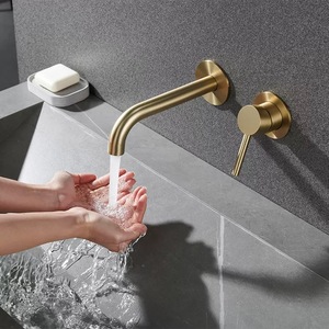 <span class=keywords><strong>Mitigeur</strong></span> de lavabo <span class=keywords><strong>mural</strong></span> encastré moderne à poignée unique en SUS304, nouveau style, avec cartouche céramique pour salle de bain - Product Image 1