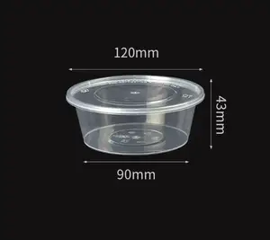 750ml Plastic Food Container Logo Microwave Reusable Round Shape Take Out Food Containers