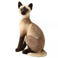 Jouet en peluche chat siamois réaliste, simulation de chat mignon, poupée de chat, jouets pour animaux de compagnie, décoration de la maison, cadeau