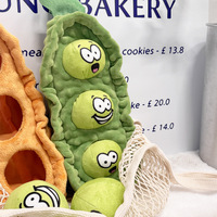 Eco-vriendelijke stijlvolle Pea Dog kauwspeeltje snuffelpluche molaarbal met slow food geluidseffecten verveling verlichting 160g fruit groente