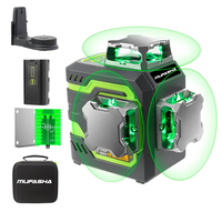 Niveau laser 3x360 °   Niveau laser auto-nivelant 12 lignes vertes rechargeable vertical et horizontal pour la pose d'images, la pose de carrelage et le nivellement des sols