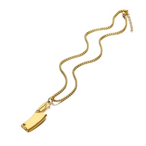 Collier en acier inoxydable avec pendentif couteau de cuisine pour homme, bijoux créatifs en acier titane - Product Image 5