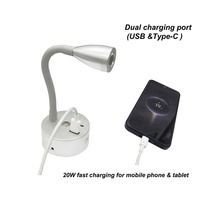 Nouvelle lampe murale en aluminium 12V 24V pour camping-car, accessoires de camping-car, projecteur LED, lumière de lecture, éclairage intérieur de caravane avec double USB