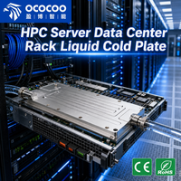 OCOCOO Plaque de refroidissement liquide haute densité à ailettes cannelées, fournisseur en gros pour système de refroidissement thermique à eau de rack de serveur HPC et centre de données
