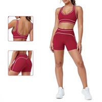Nouveau short avant en Spandex/Nylon, coupe ajustée, taille haute, respirant, très élastique, infroissable, avec design color-block au dos