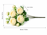 Fournisseur YM Factory – Bouquet de 5 roses artificielles persanes réalistes en soie pour mariée, décoration de fête, à tenir à la main