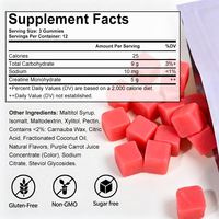 Gummies de créatine OEM ODM, 5g de créatine par portion pour la croissance musculaire et le soutien de la force, saveur Berry Boost