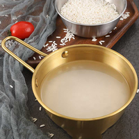 Bol à vin de riz en acier inoxydable 304 poli de style coréen, écologique, à poignée unique, pour restaurant, fondue