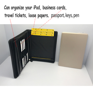 Hot Sale Executive Zippered Leather Documents Organizer Agenda/Portfolio File Folder With Letter-Size Notepad and Pockets - Product Image 2