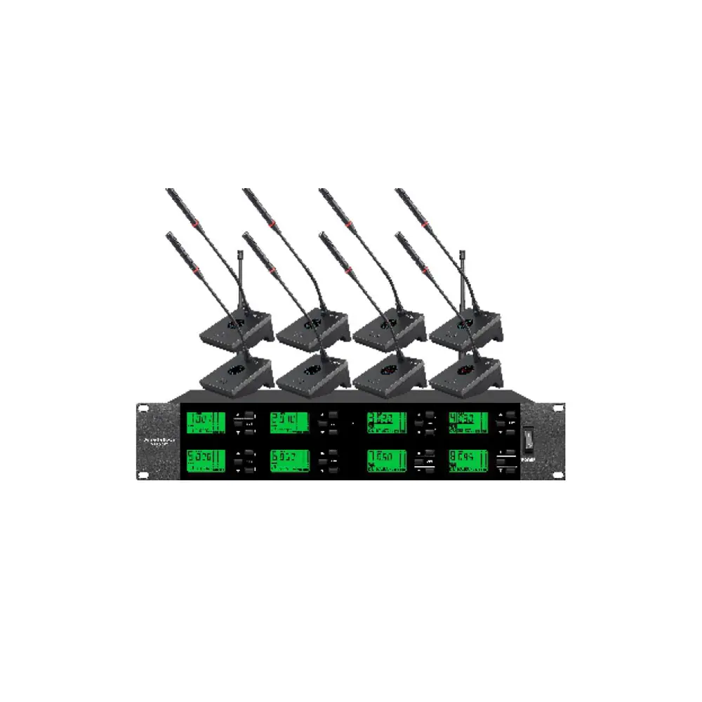 Microfones pescoço de ganso sem fio UHF PLL para sistema de conferência T multi profissional 8 canais