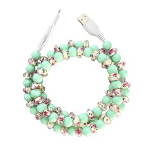 フローラ花ビーズ1m Type-C USBカスタマイズされた電話充電コードデータケーブル - Product Image 1