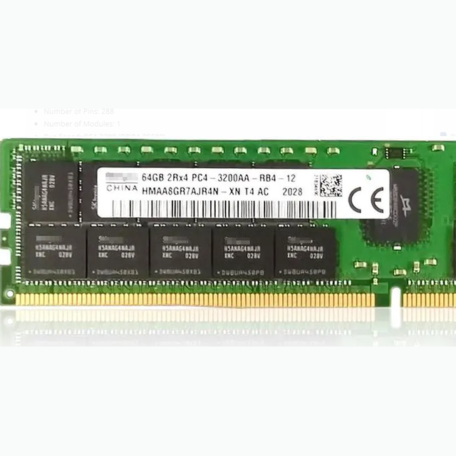 HMAA8GR7AJR4N-XN 64GB 2Rx4 DDR4 REG ECC 3200MHz RDIMM Server RAM Memory Module