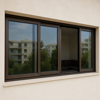 Ventana Corredera de Aluminio de Tres Vías para Proyectos Residenciales