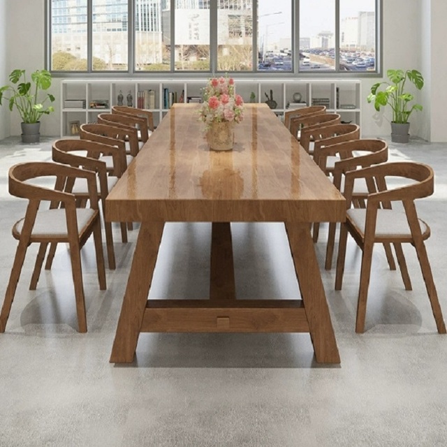 China High Quality Factory Modern Designs Hot Products Custom Size & Color Cafe Office Walnut Wood Dining Tables