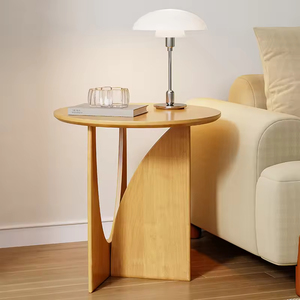 Tavolino da Caffè Rotondo in Legno Moderno per Soggiorno, Tavolino Centrale Piccolo <span class=keywords><strong>50X50</strong></span>, Tavolino da Salotto per Casa - Product Image 2