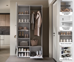 <span class=keywords><strong>Meuble</strong></span> de rangement à chaussures étroit à 6 niveaux avec miroir et porte-manteau, tiroirs rabattables pour entrée et couloir – Fournisseur d'usine - Product Image 2