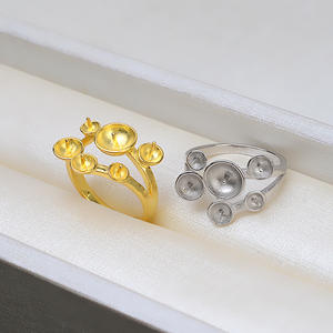 Anillo Abierto de Plata S925 con 6 Cuentas, Anillo de Perlas Hecho a Mano, Chapado en Oro Rosa, Juego de 16 Accesorios - Product Image 2