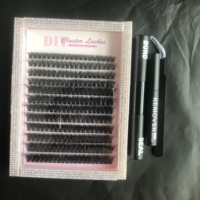 En gros, Kit de cils en grappes DIY de luxe faits main, à pointes, mixtes individuels, courbure J B, cils naturels