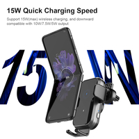 Support de chargeur de voiture sans fil à serrage automatique avec capteur intelligent, charge rapide 15W, support de téléphone pour iPhone 15 14 Pro Max Z Flip