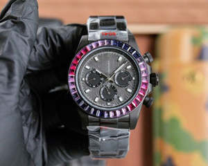 2025 Reloj mecánico de lujo de alta gama para hombre con incrustaciones de diamantes de colores y cronógrafo de esqueleto - Product Image 6