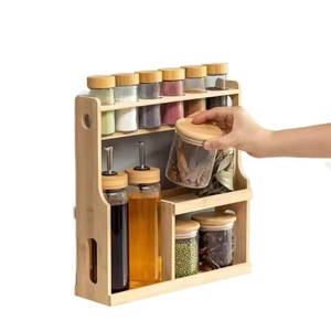Bamboo Kitchen Spice Rack Multi Layer Storage Organizer For Oil Salt Soy <b>Sauce</b> Vinegar And Spices - Product Image 4