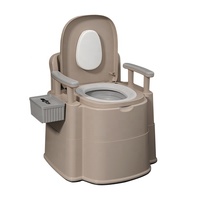 Toilettes portables en PP à deux pièces, direct usine, pour personnes âgées et femmes enceintes, cuvette carrée, drainage en S, utilisation extérieure, fonctionnement automatique