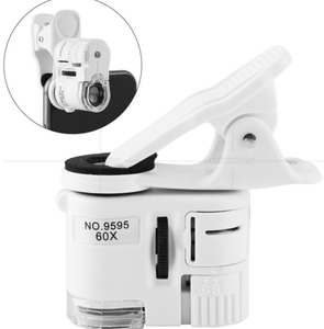 กล้องจุลทรรศน์แบบมือถือ LED 60X พร้อมไฟ LED 2 ดวง แบบหนีบสำหรับตรวจสอบโทรศัพท์ รับประกัน 3 ปี - Product Image 2