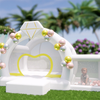Mini rose fête de mariage enfants blanc château gonflable saut maison Moonwalk videur avec toboggan Combo pour enfants saut amusant