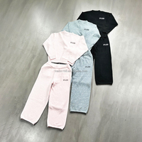 Ensemble de survêtement unisexe en mohair tricoté à jambe droite, comprenant un ensemble personnalisé de chemises à manches longues et un ensemble de joggers en mohair tricoté