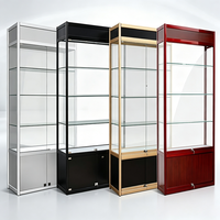 Vitrine de présentation sectionnelle moderne en alliage d'aluminium personnalisée pour boutique, avec logo sur mesure, pour magasin de détail