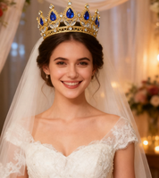 Couronne de cristal baroque mini style bouquet, la plus vendue, pour décorations de gâteaux, diadème de mariée pour la fête des mères et la Saint-Valentin