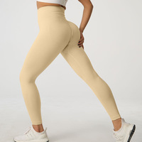 Dames sneldrogende slim fit naadloze fitness yogabroek effen kleur nylon spandex perzik billen leggings sexy hardlooptights