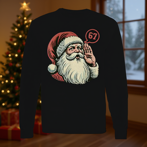T-shirt de Noël à manches longues avec motif Père Noël 67 Meme Brainrot pour garçons - Product Image 3