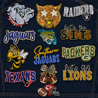 Patchs à sequins brodés thermocollants pour équipes de football, pour vestes, chapeaux et sacs (vente en gros)